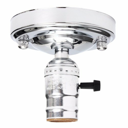 Vintage Aluminum Lamp Base E27 Sockets Ceiling Lights Holder Fitting with Switch - Picture 10 of 15