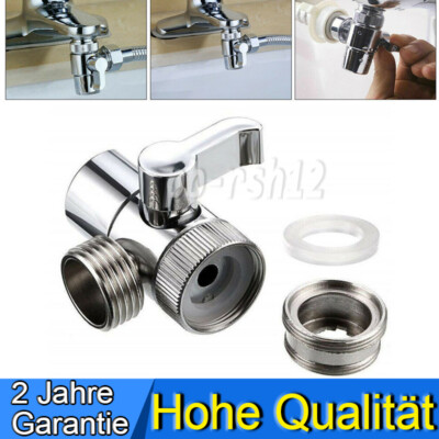 3-Wege-Umsteller T-Adapter Wasserhahn WC Bad Auslauf Ventil Armatur Dusche DE
