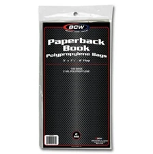 (Pack of 100) BCW Paperback Book Bags 2 Mil Poly 5" x 7 3/8" Archival Safe