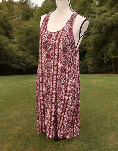Pink Rose Vintage Womens Print Shift Dress Size L Sleeveless - Picture 6 of 17