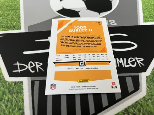 Panini Donruss Football NFL 2019 Purple /500 Card Todd Gurley II RB LA Rams - Bild 2 von 2