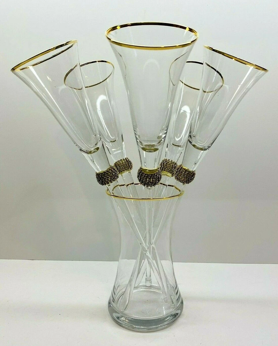 Long stem champagne flutes vase deals