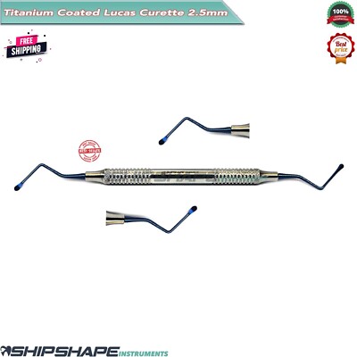Surgical Lucas Bone Curettes 2.5mm Titanium Coated Periodontal Dental Scraper CE
