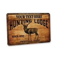 Personalized Hunting Lodge Sign Deer Hunting Gift For Him Man Cave 108122002222
