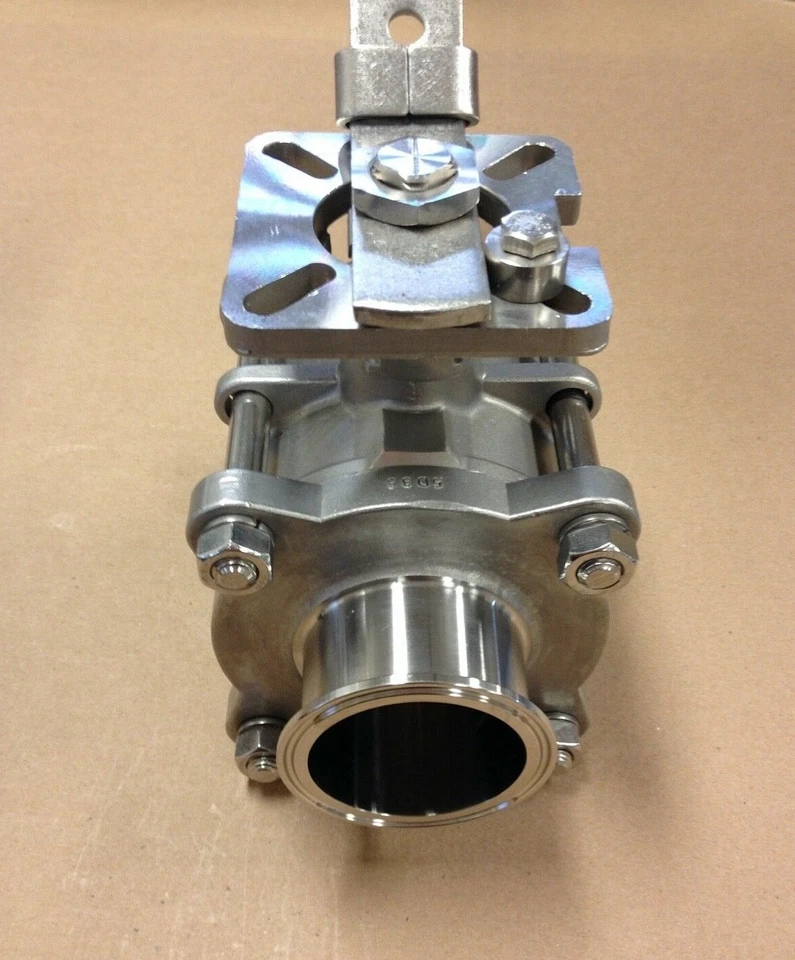 2-1/2" 3 Piece Full Port Ball Valve Clamp Ends 316 Stainless Sanitary WOG1000 - Image 4 of 4