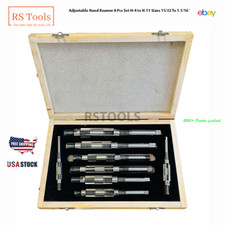 Adjustable Hand Reamer 8 Pcs Set H-4 to H-11 Sizes 15/32 To 1.1/16 ' USA RSTOOLS