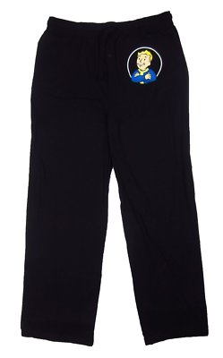 Mens Womens NEW Bethesda Vault Boy Black Pajama Lounge Pants Size