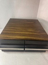 Vintage Kenmark Industries 24 Cassette Tape Holder Wood Grain Plastic MCM Retro