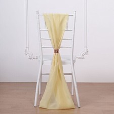 10 Champagne Premium Chiffon Wide CHAIR SASHES Wedding Reception Decorations