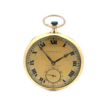 Tiffany & Co. Gold Pocket Watch Open Face 8k by Touchon & Co.