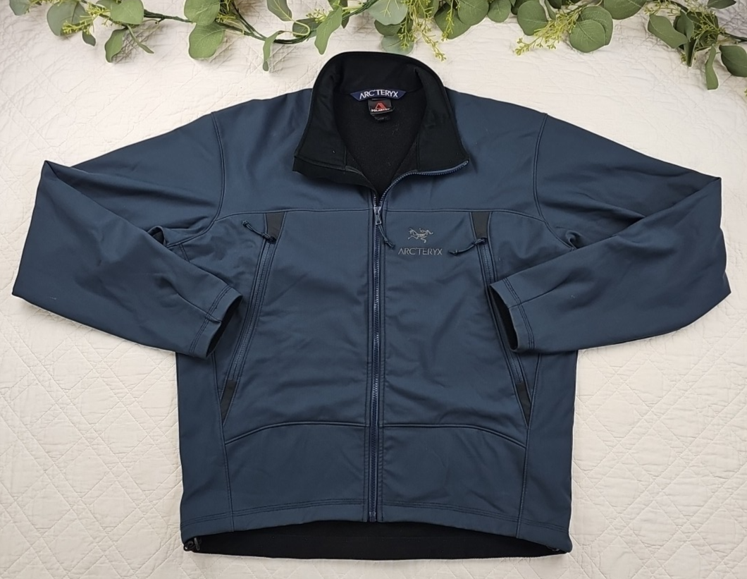 Giacca vintage Arc'teryx uomo blu navy full zip soft shell taglia L pile Polartec