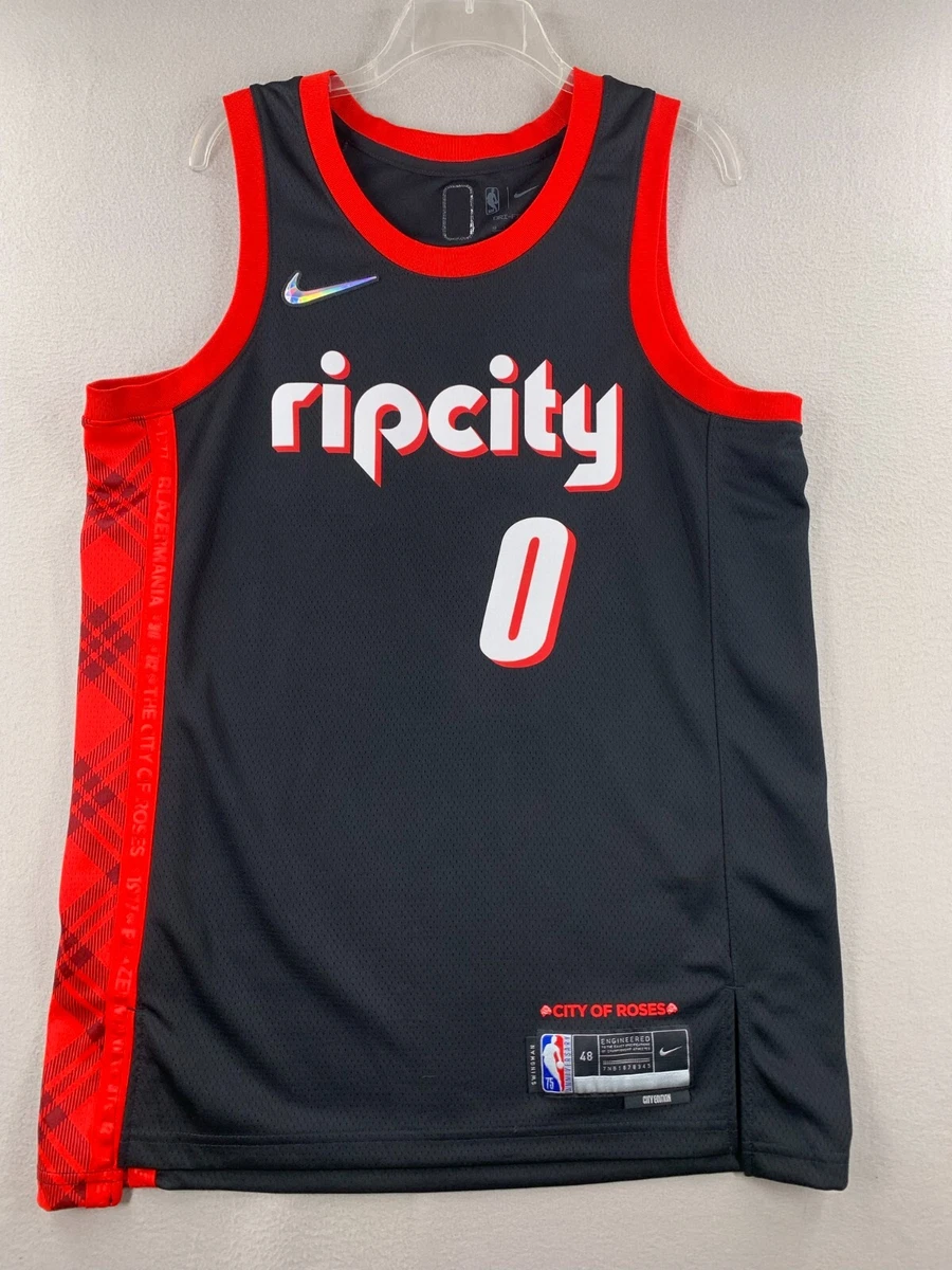 Trail Blazers Nike Association Swingman Damian Lillard White Jersey - Rip  City