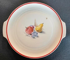 VTG 1960s Ceramic Knowles Utility Ware Serving Dish/Cake Plate Fruit Graphics  