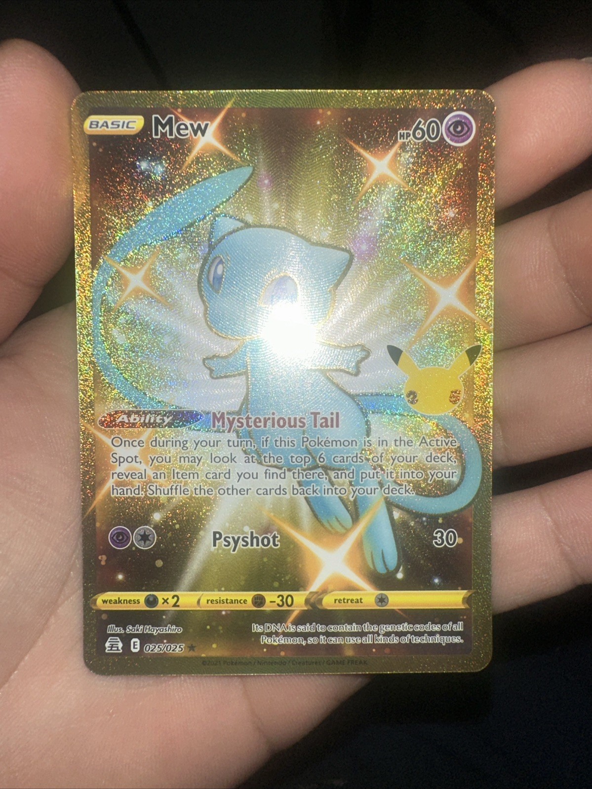 Mew Celebrations 25/25 Pokemon Card 25th Anniversary TCG Gold