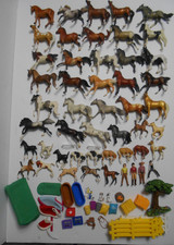 Huge Lot Of 45 Breyer Reeves Horses Stablemates Mini Assorted And Accessories