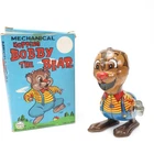 Mechanical Hopping Bobby Bear Vintage 1960's MARX Tin Litho Wind-Up Toy w/ Box