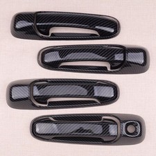 8x Carbon Fiber Black Door Handle Cover Fit For Jeep Grand Cherokee Wj 2002-2008