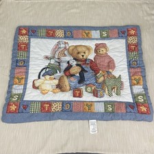Blue Jean Teddy Bear Baby Vintage Comforter 32x42in