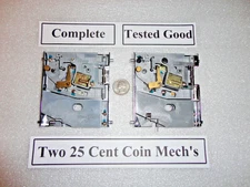 25c Happ Coin Mechs, For Pinball, & Arcade Games, X2 Cleaned Tested w/4 Studs #4