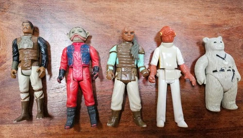 vintage STAR WARS FIGURE LOT Lando Nien Nunb Prune Face Ackbar Ewok 80s Jedi
