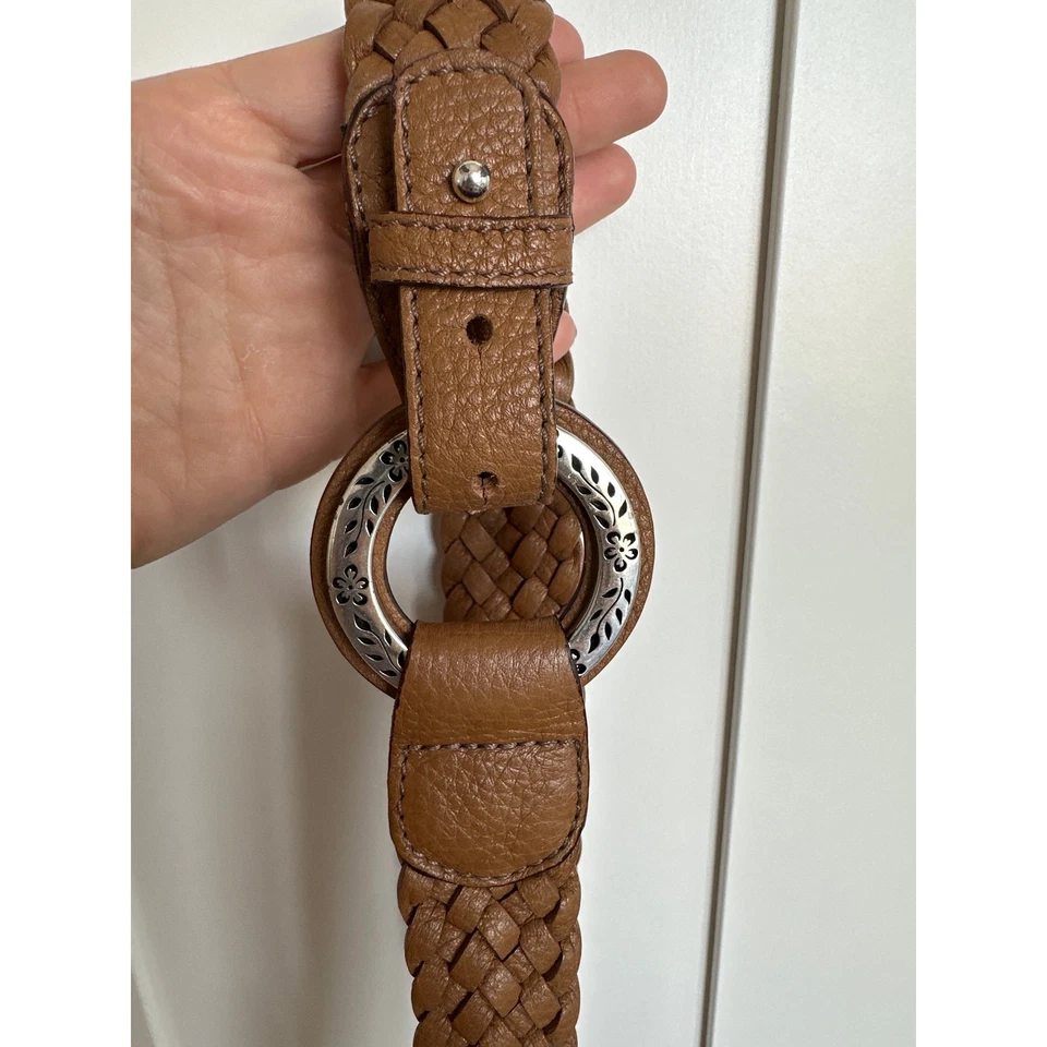 Cinturón anillo Brighton para mujer tejido de cuero floral y metal, talla 38/L Foto 4 de 4