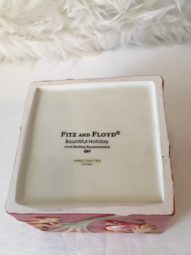 Vintage Fitz & Floyd Beautiful Holiday Trinket Box W Quail Holly Original Box - Picture 10 of 19