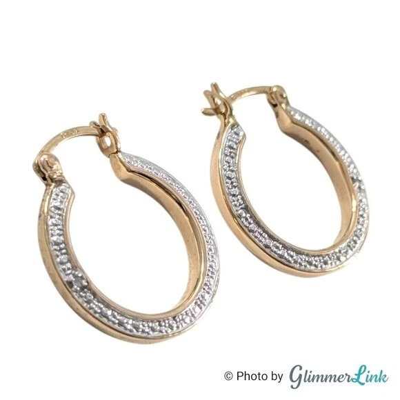 Ross Simons Diamond Accent Gold Plated Sterling Silver Hoop Earrings - Image 2 of 4