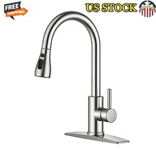 Brushed Nickel Kitchen Faucet High Arc Single Handle Stainless Steel Sink Faucet