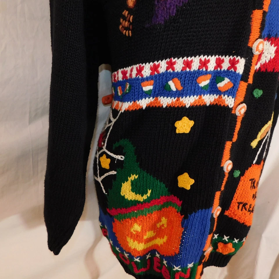 Vtg Heirloom Collectibles Womens Plus Sz 26 28 Halloween Knitted Sweater 90s - Image 4 of 4