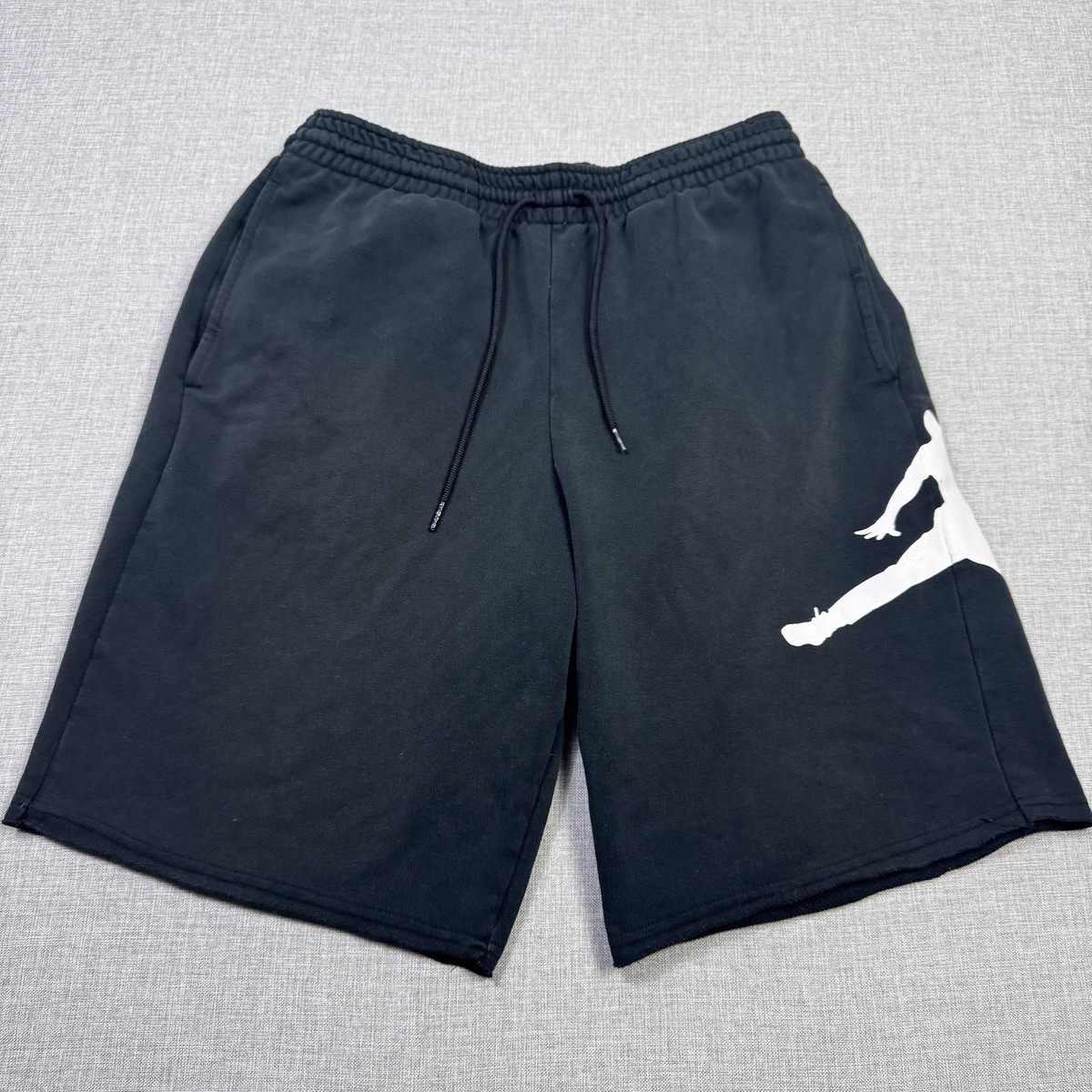 Nike Air Jordan Fleece Shorts Mens L Black Sweat 34 Waist 10