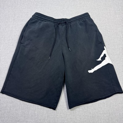 Nike Air Jordan Fleece Shorts Mens L Black Sweat 34 Waist 10