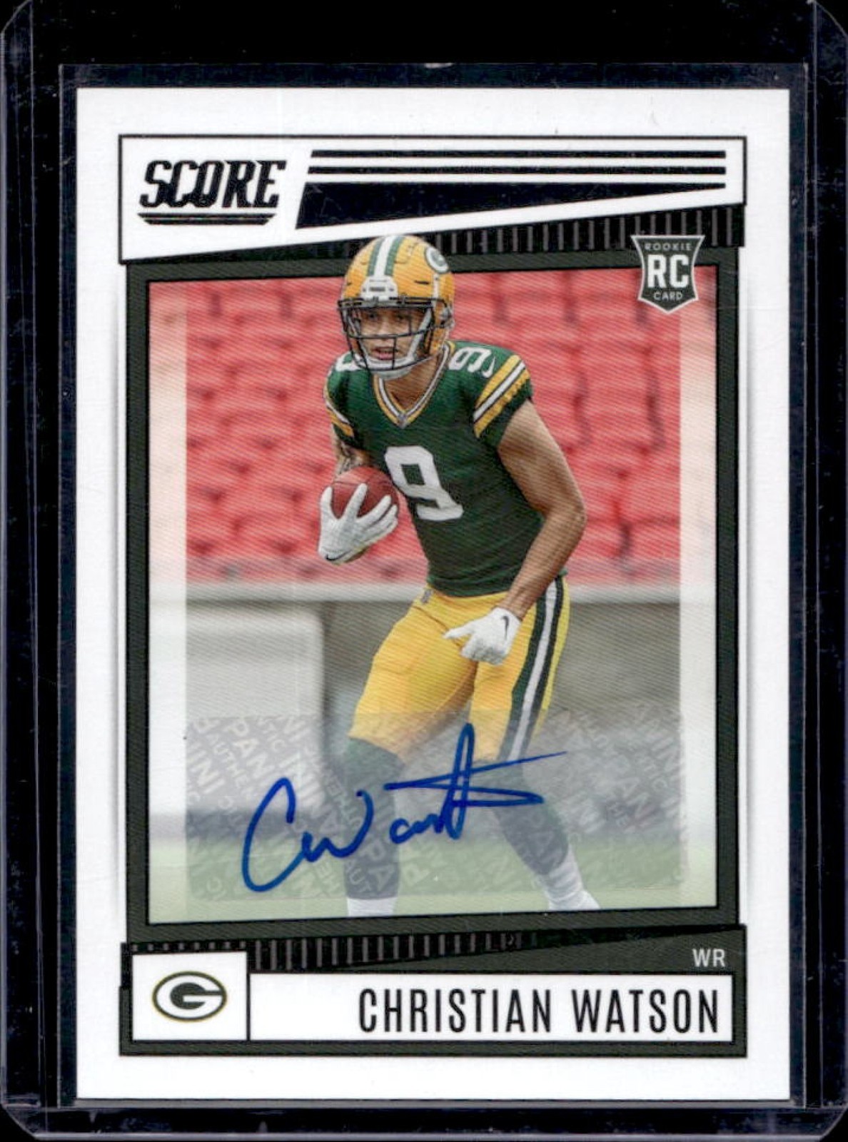 2022 Panini Score Christian Watson Signatures RC Rookie Auto #367 Packers