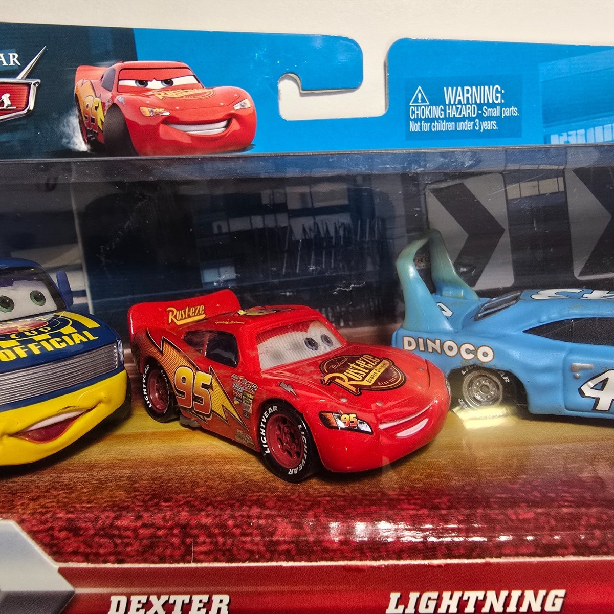 Disney Cars McQueen Dexter Hoover Race Damaged King 3pk for sale