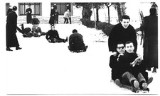 foto MARIO GIACOMELLI ai sali d'argento 11 x 18 cm autenticata dall'archivio
