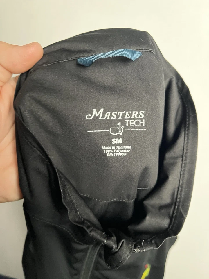 Masters Tech Pullover Jacket Men Medium Black Golf Augusta 1/4 Zip Windbreaker - Image 3 of 4