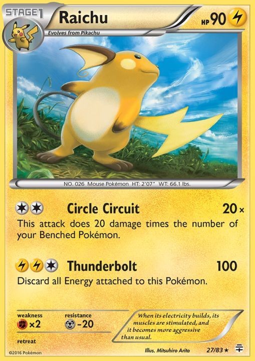 Raichu - 27/83 - Holo Rare x1 Generations Lightly Played