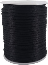 3mm Black Satin Cord 50 Yards Rattail Silk Thread For Jewelry Making DIY