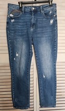 Judy Blue Size 15/32 Distressed Straight Leg Blue Jeans
