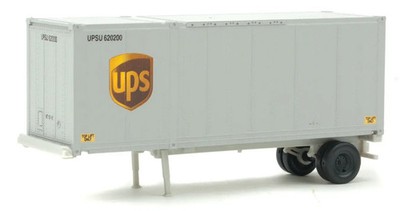 Walthers SceneMaster HO 28' Container with Chassis 2-Pack United Parcel 949-8601