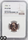 1950 Lincoln Cent Wheat Penny, RED PROOF, NGC PF 67 RD ** Rare This High Grade!