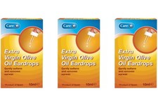 Image of 3 x 10ml Care Extra Virgin Olive Oil Ear Drops Softens & Removes Earwax EXP03/28