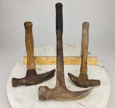 3x Hammer Lot- 18'' EstWing E325SM 25 oz Framing Hammer Vintage Diamond Claw Tool