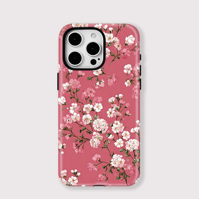 Pink Blossom Floral Pastell Motiv Hülle iPhone 17 16 15 14 13 12 11 Pro Max Case