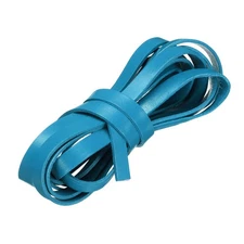 Flat Leather Cord, 3.3 Yard 10mm Leather String Strips for DIY Crafts Lake Blue