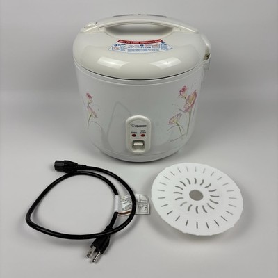 Zojirushi NS-RPC18 10 Cup Rice Cooker With Steam Tray 1.8-Liter White Flowers