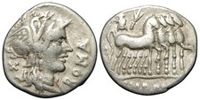 R&ouml;mische Republik Cn Domitius Ahenobarbus AR Denar (116-115 v. Chr.), Gens Do...