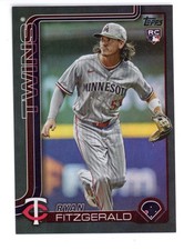 2025 TOPPS UPDATE BLACK  FOIL 8/10 RYAN FITZGERALD RC #308 MINNESOTA TWINS