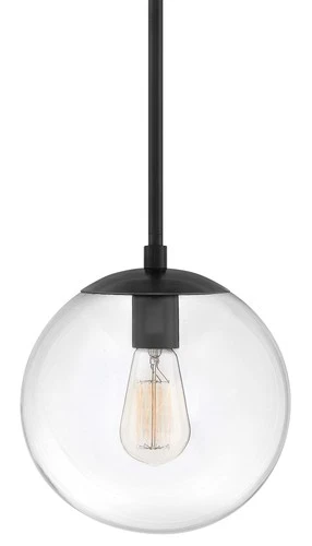 Hinkley Lighting 3747 Warby 1 Light 10"W Globe Pendant - Black - Picture 1 of 12