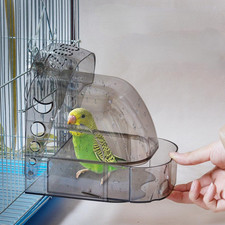 Bird Bath Cage, Cleaning Pet Supplies Cockatiel Bird Clear Bathtub with Bottom D