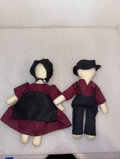 Set of  2  Dolls Handmade  Primitive Amish Style 12" Ragdoll